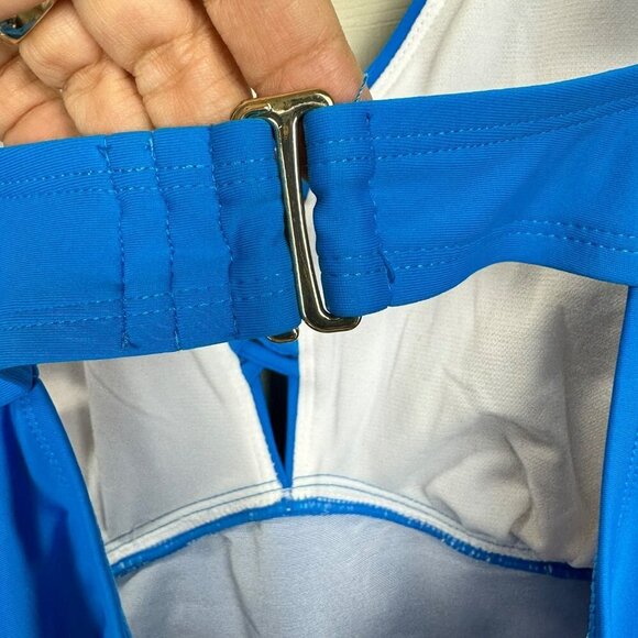 Island Rays Women's Ocean Blue Criss Cross One Piece Swimsuit Bathing Size 3X - Picture 10 of 11